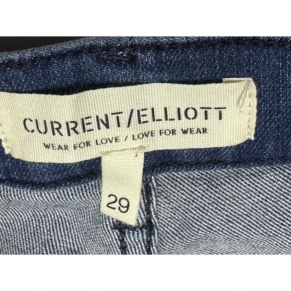 NEW Current/Elliott Womens Size 29 Side Street High Rise Flare Medium Wash Jeans